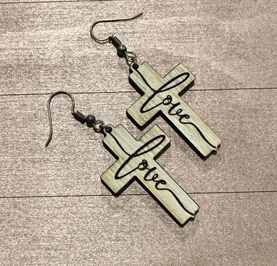 Earrings Love Cross