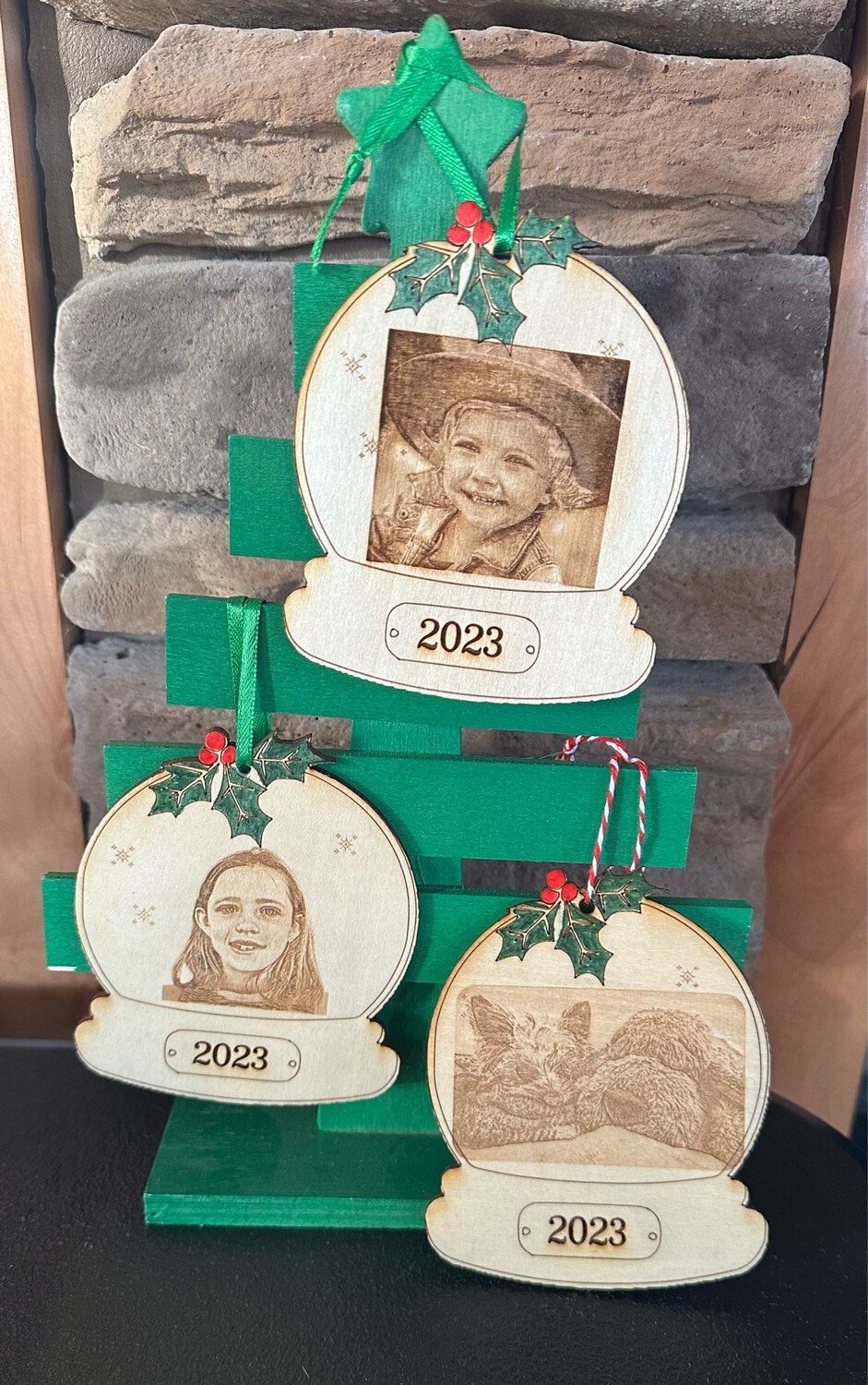 Customized Photo Wood Christmas Ornament