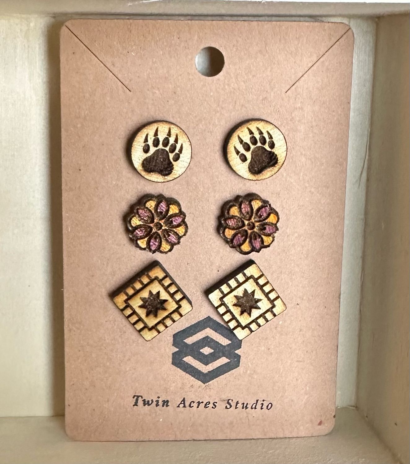 Earrings Painted Trios