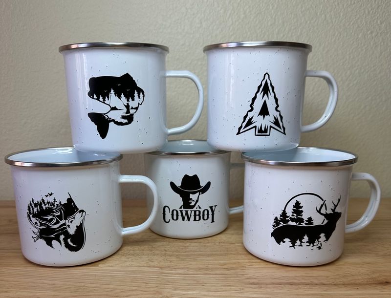 Enamel Country Theme Campfire Cup 16 oz