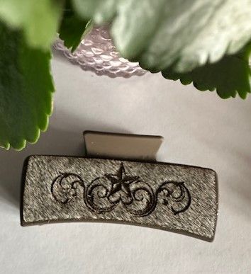 Cowhide Engraved Hair Clip