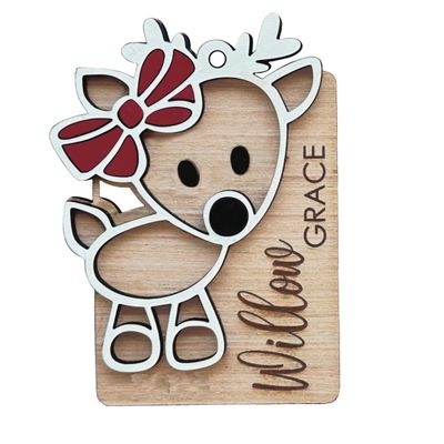 Ornament Customizable Girl - Deer