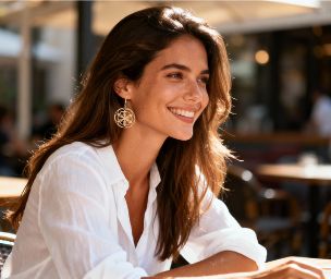 Earrings Fun Floral Design