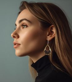 Earring Stylish Mandala Teardrop