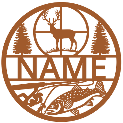Hunting and Fishing Name Sign Customize