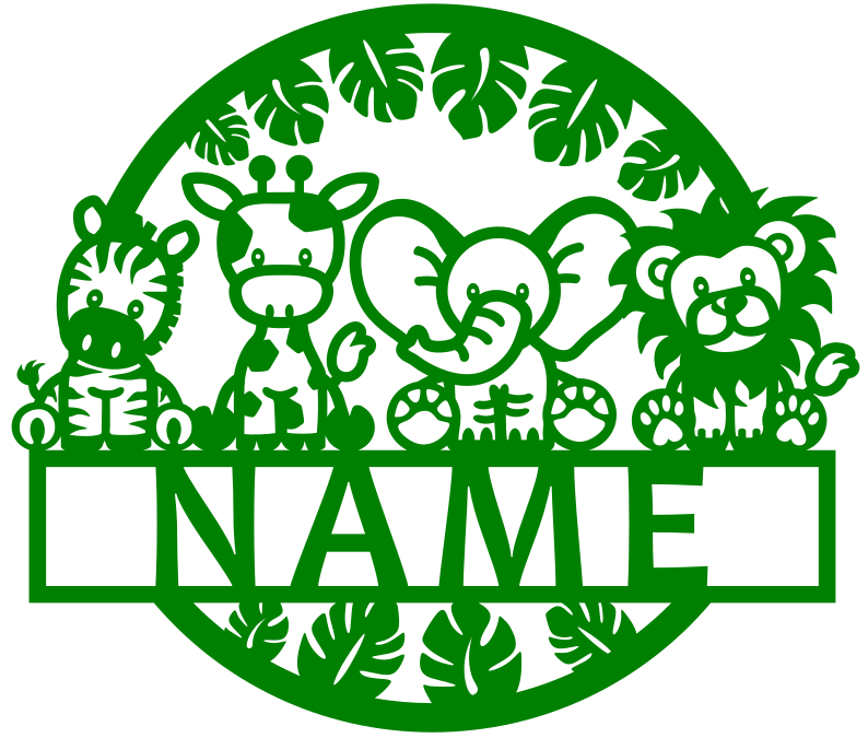 Safari Animal Name Sign