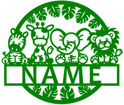 Safari Animal Name Sign