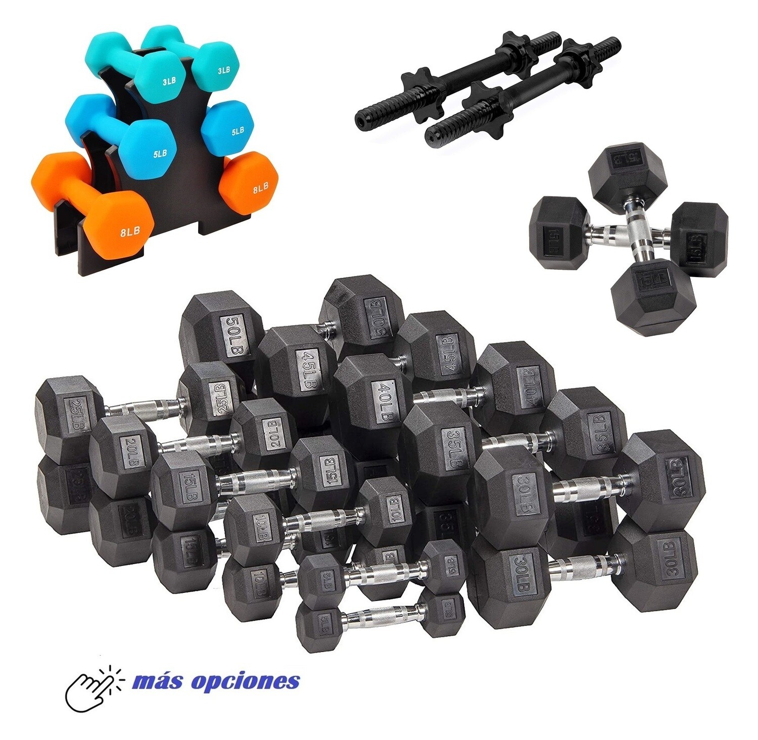Mancuernas &quot;Dumbbells&quot; Profesional/Comercial - Peso Fijo... $2.65/Libra