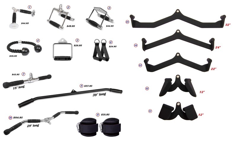 Accesorios para Pulldowns (Varios Estilos) desde $24.95