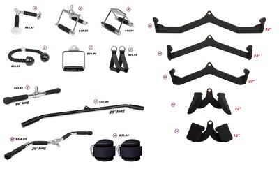 Accesorios para Pulldowns (Varios Estilos) desde $24.95