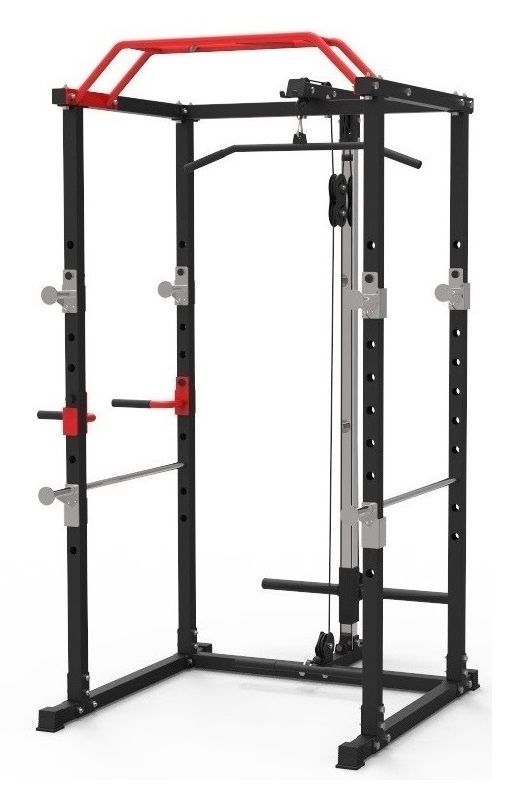 Power Cage with Lat Pulldowns, Safety &amp; Parallel Bars