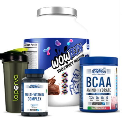 Combo : WOW Protein 5LB + Applied BCAA + MultiVitamin+LAPERVA SHAKER 600 ML (20 OZ)
