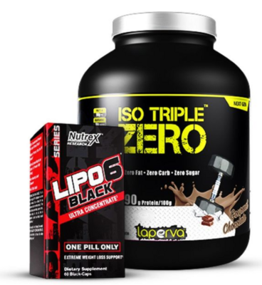 LAPERVA ISO TRIPLE ZERO Next Generation 5LB + Nutrex Lipo 6 Black Ultra Concentrate Fat Destroyer 60 Black Caps
