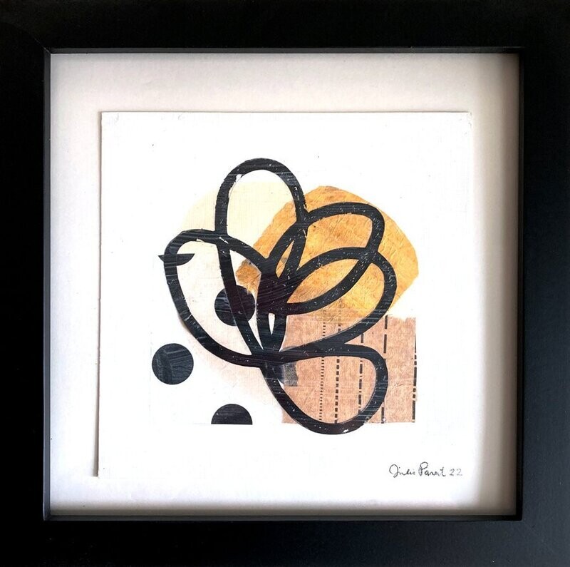 S’emmêler dans les ombres lumineuses | 6 x 6 | collage encadré