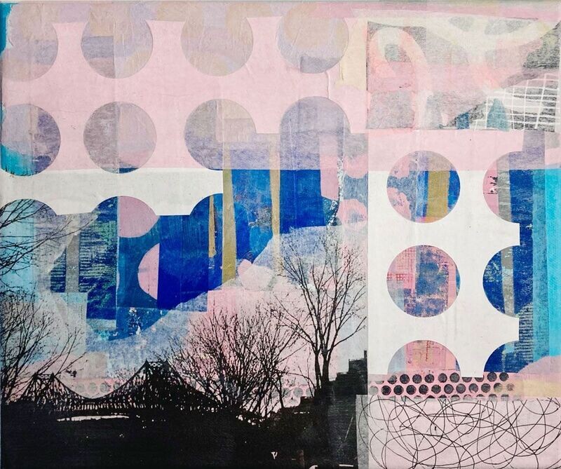 Rive rose et allégorie urbaine, 10 H X 12 L