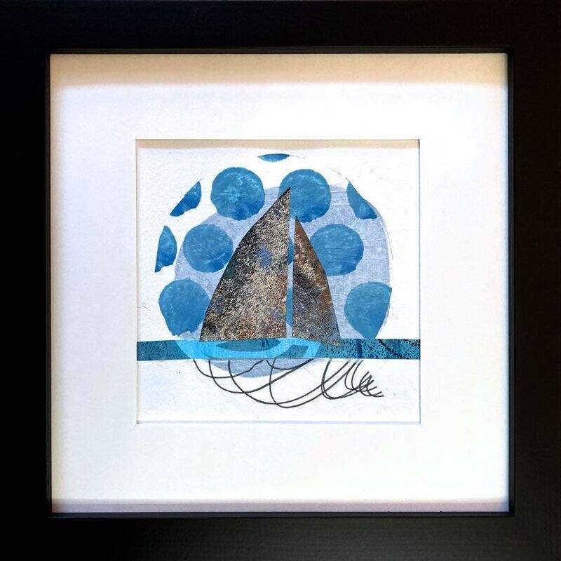 Let your dreams set sail  |  6 x 6  |  collage encadré