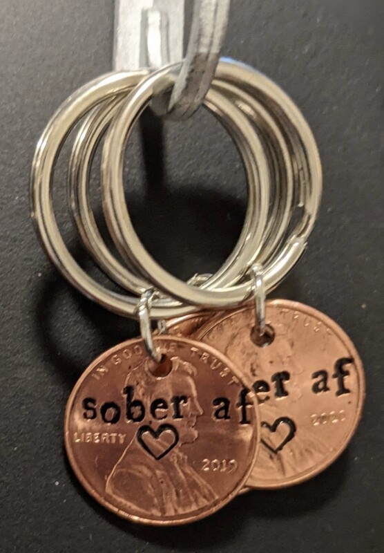 Sober AF Custom Hand Stamped Penny