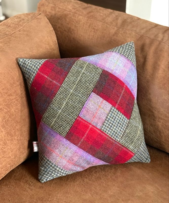 Harris Tweed Patchwork Cushion
