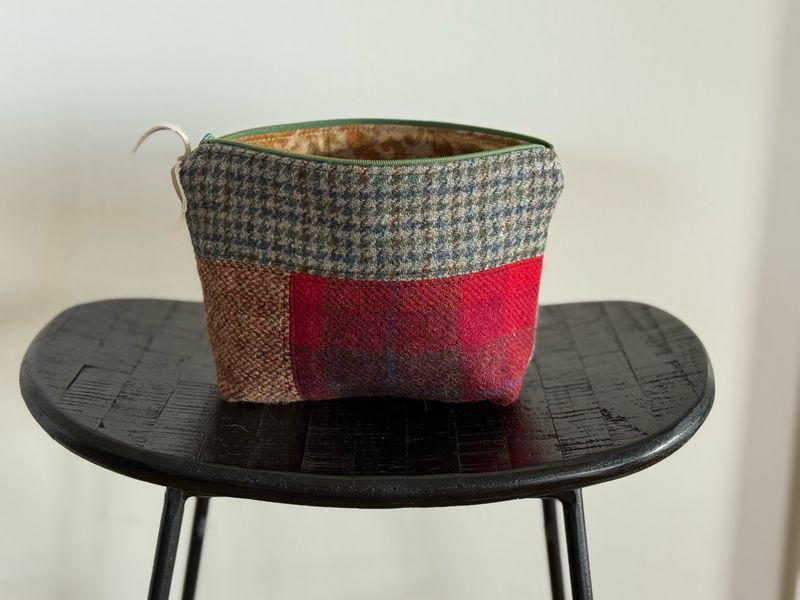 Harris Tweed Patchwork Makeup Pouch