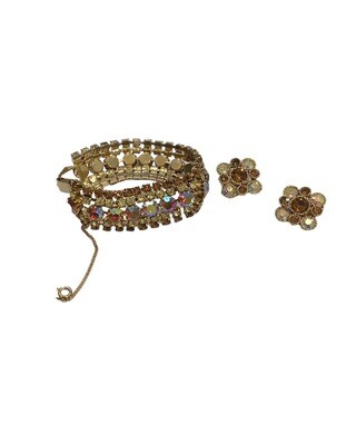 Vintage Bracelet & Clip On Earring Set - Estate Jewellery