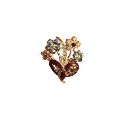 Gorgeous Rhinestone Flower Brooch