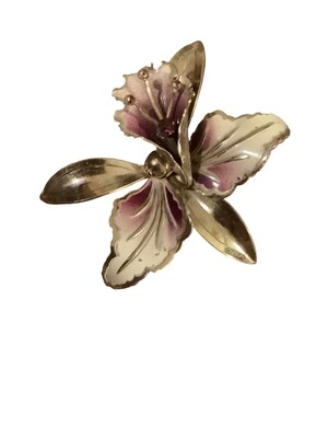 Beautiful Vintage Orchid Brooch
