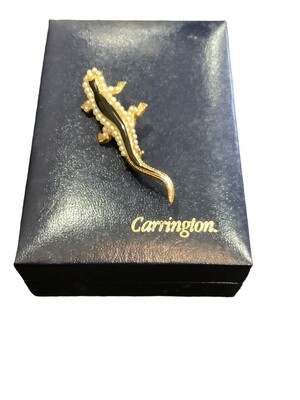 Vintage Lizard Brooch with Simulated Pearls - The Carrington Collection