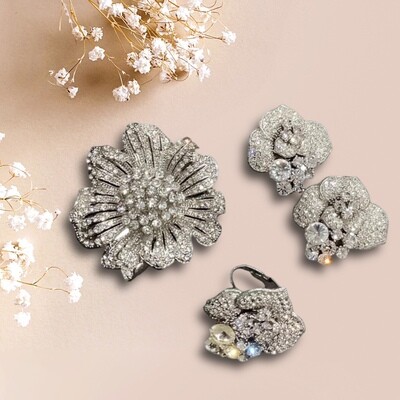 Gorgeous Brooch, Earring & Ring Set