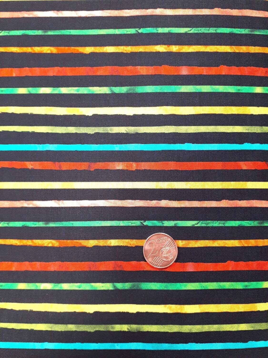 Tela Americana negra con rallas de colores