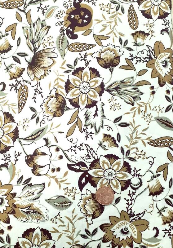 Tela Americana con flores marrones
