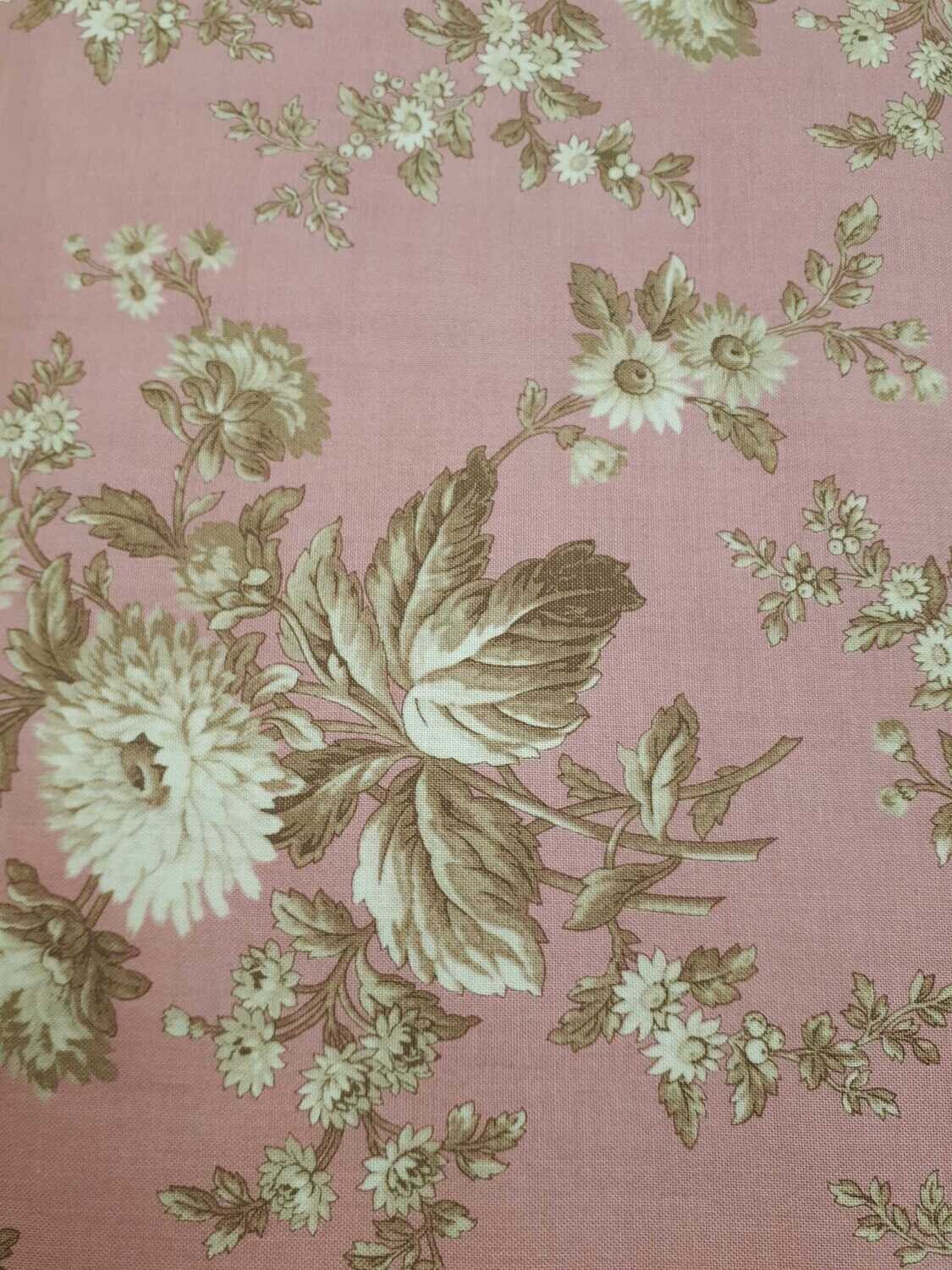 Tela Americana rosa con flores grandes