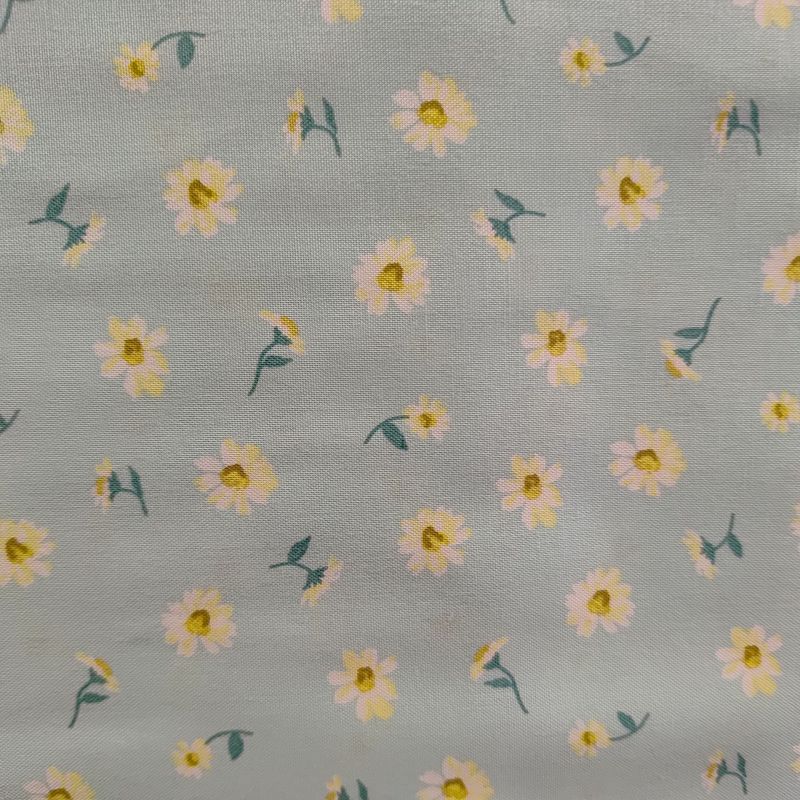 Tela Americana Azul con margaritas