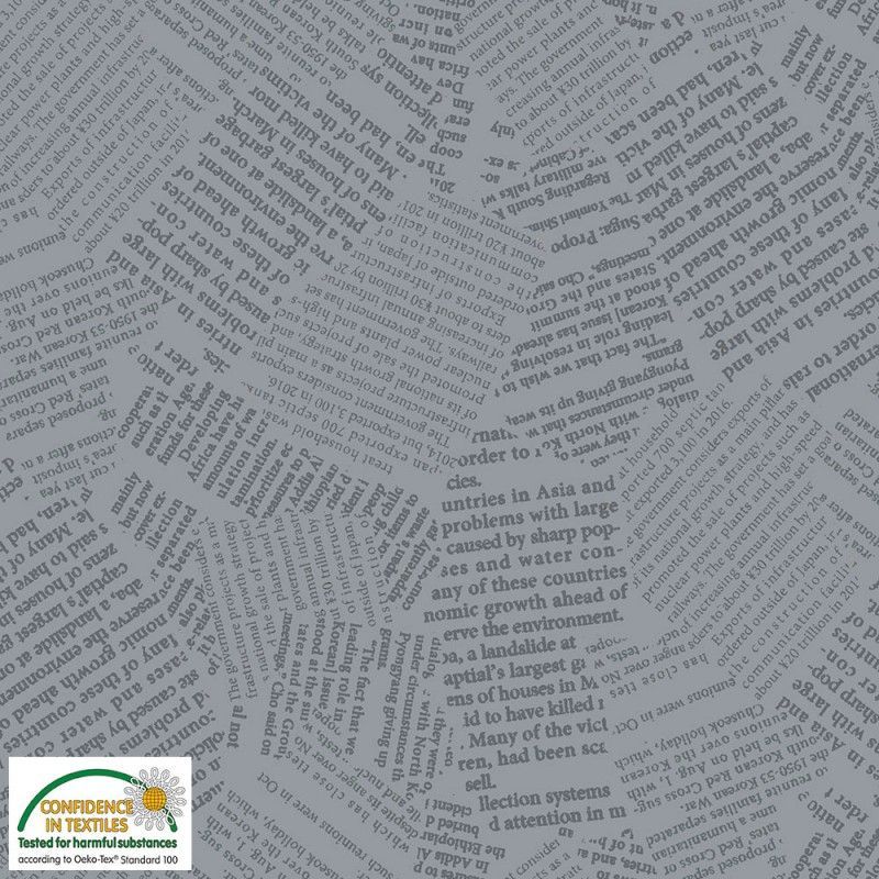 Tela Americana Gris con letras