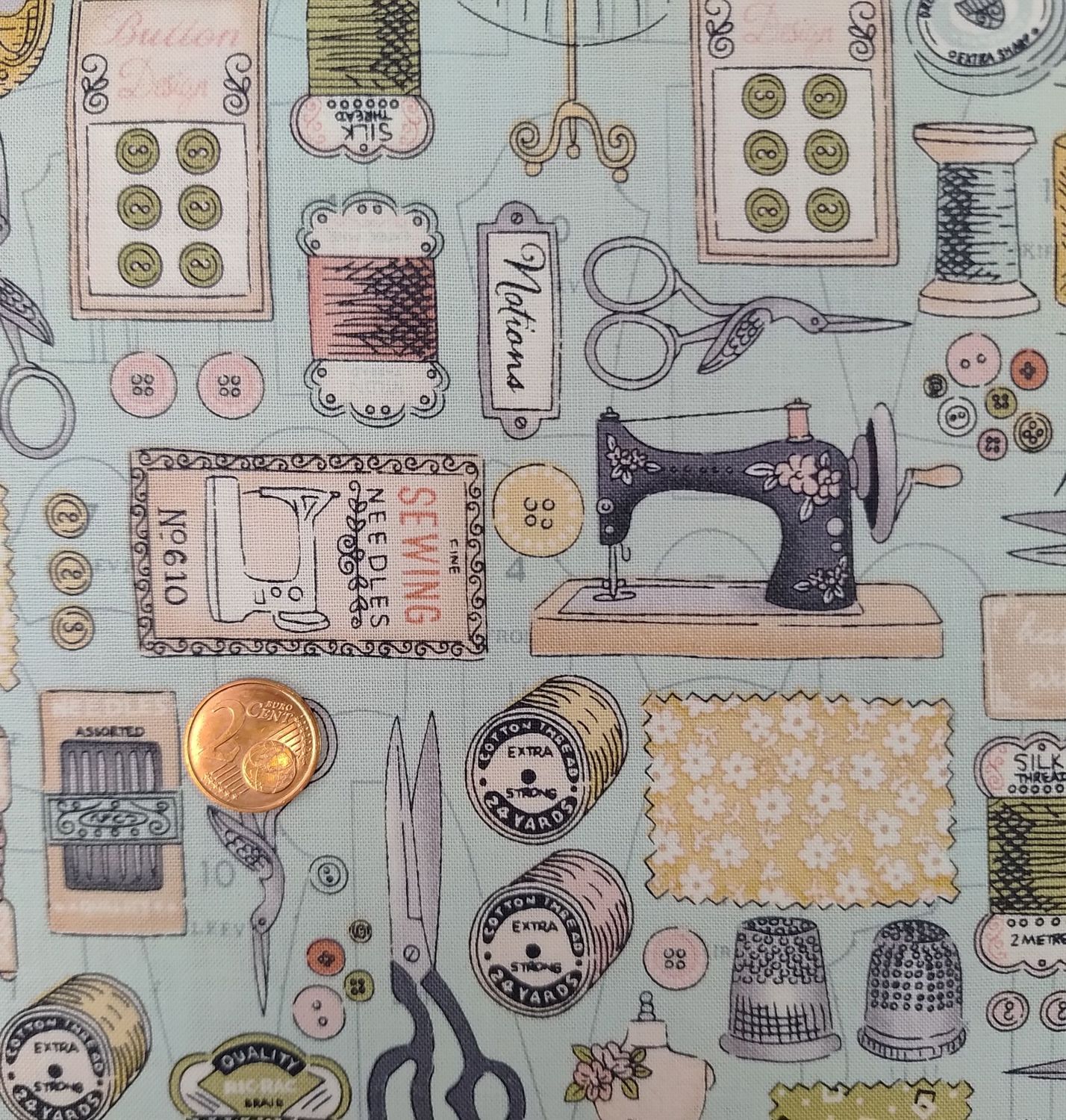 Tela con motivos de costura