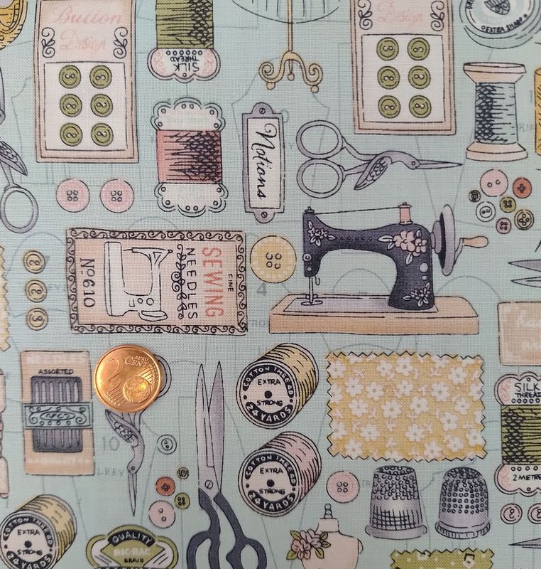 Tela con motivos de costura