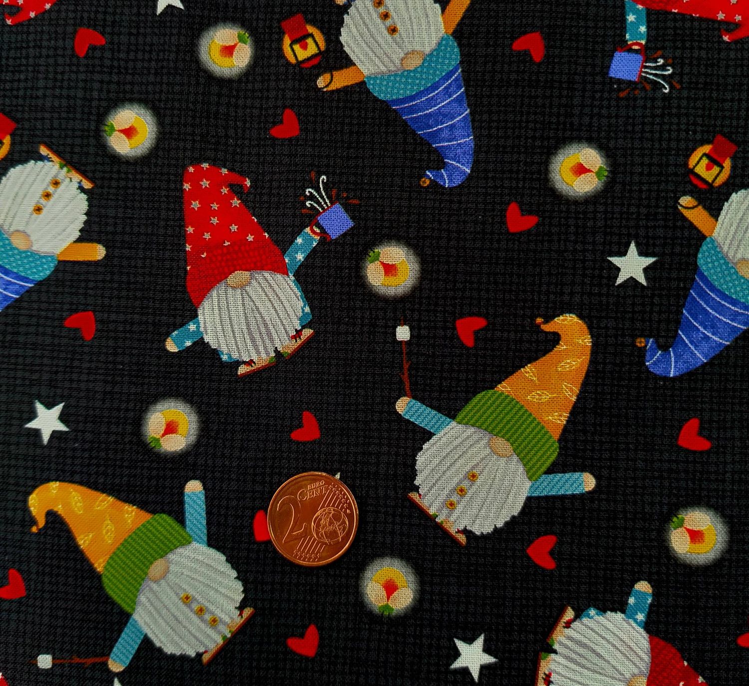 Tela Americana Negra con gnomos