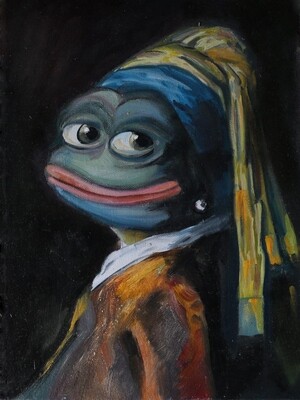 Pepe With a Pearl Earring (Oil painting)