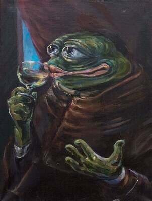 The Drinking Monk Pepe (Oil painting)