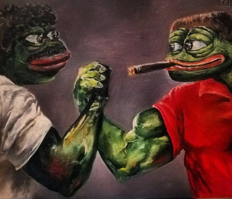 Pepe! You son of a..! (Print on canvas with handpainted touches of painting)