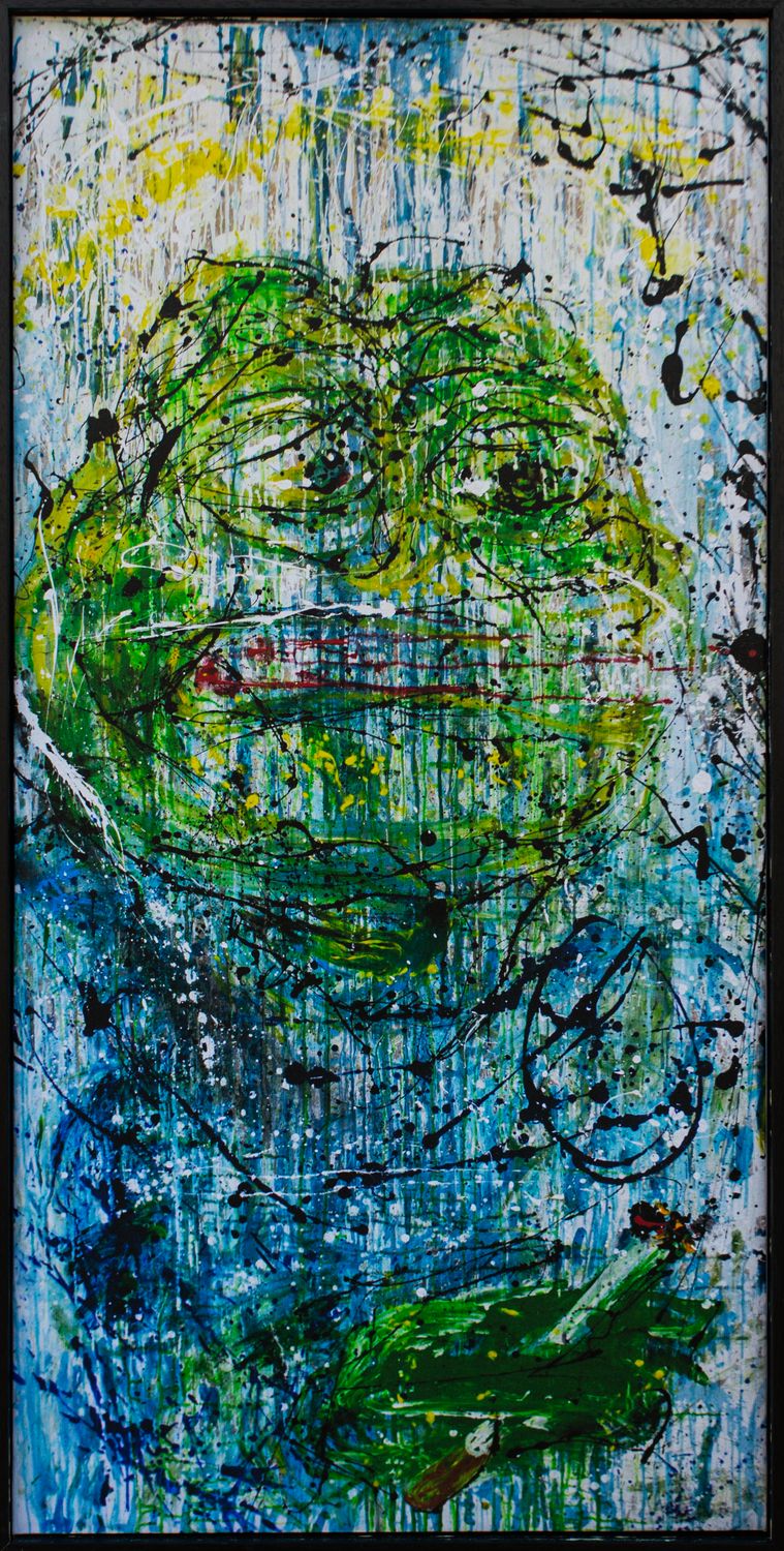 Pepe in the Style of Pollock