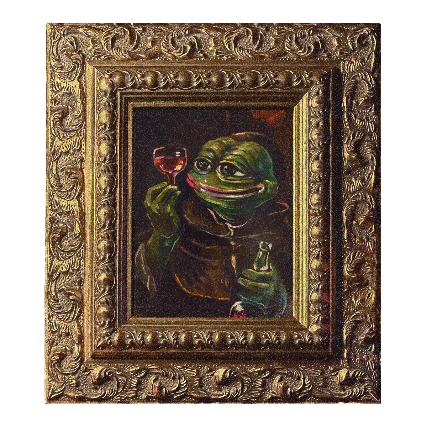 Monk With a Wine Bottle