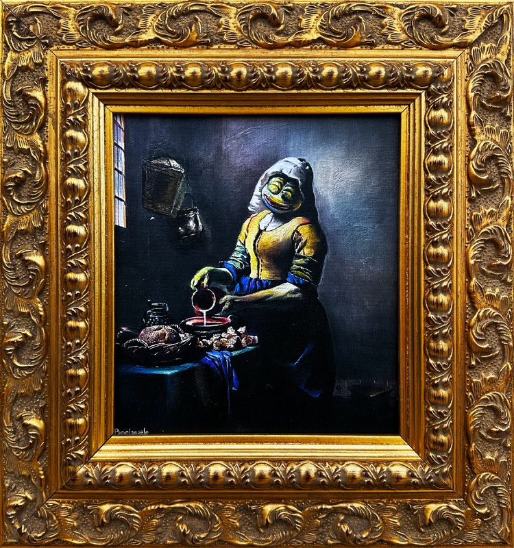 Pepe Milkmaid (Print painting in a unique frame)