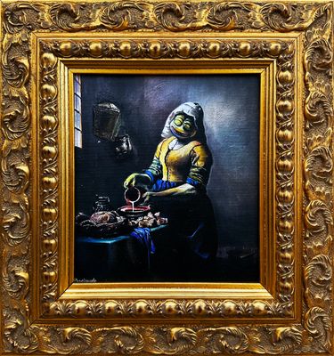 Pepe Milkmaid (Print painting in a unique frame)