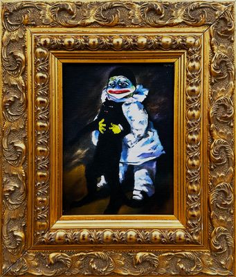 Pepe Pierrot (Print painting in a unique frame)