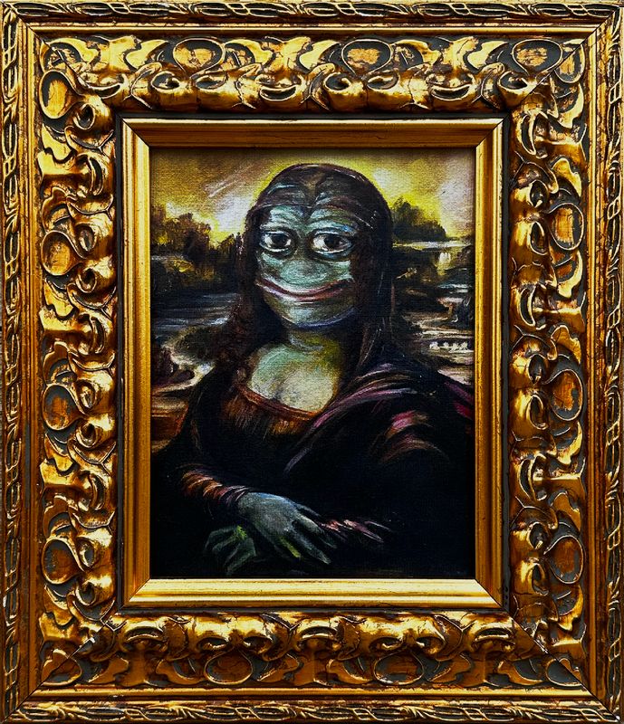 Pepe Lisa (Print painting in a unique frame)