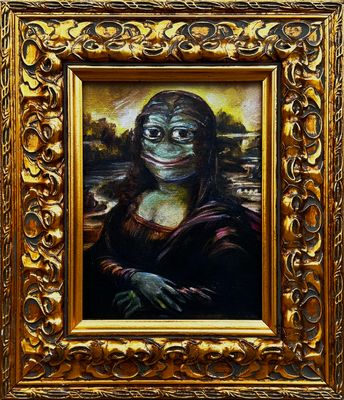 Pepe Lisa (Print painting in a unique frame)