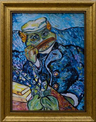 Portrait of Dr. Gachet (Print painting in a unique frame)