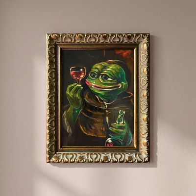 Monk With a Wine Bottle