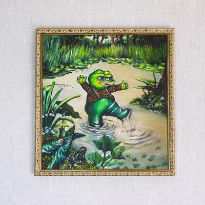 "APU PEPE IN RUBBER BOOTS" (Print on canvas)