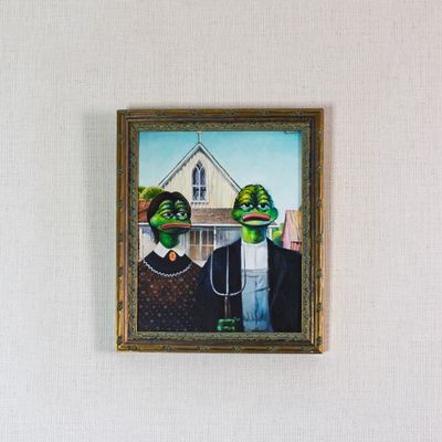 "AMERICAN GOTHIC PEPE" (Print on canvas)